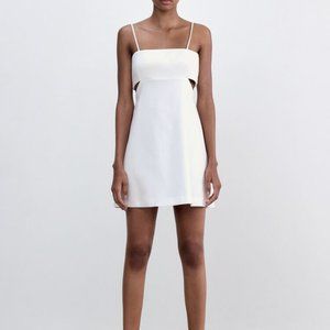 White Zara Cut Out Mini Dress - XS